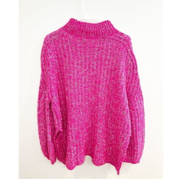 Anthropologie pilcro oversized mock neck sweater pink - Picture 4 of 6